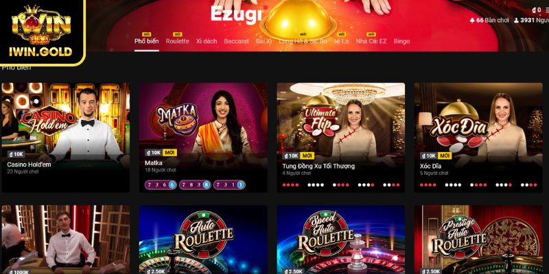 Tổng quan sảnh Casino Ezgugi iWin

