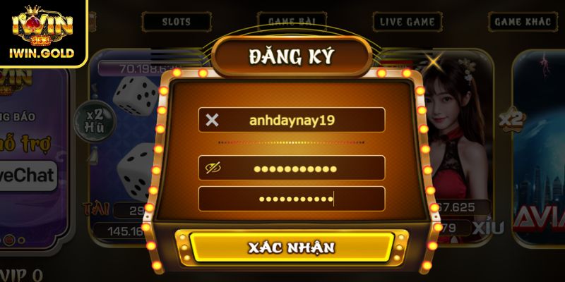 Điền thông tin đăng ký IWIN chính xác